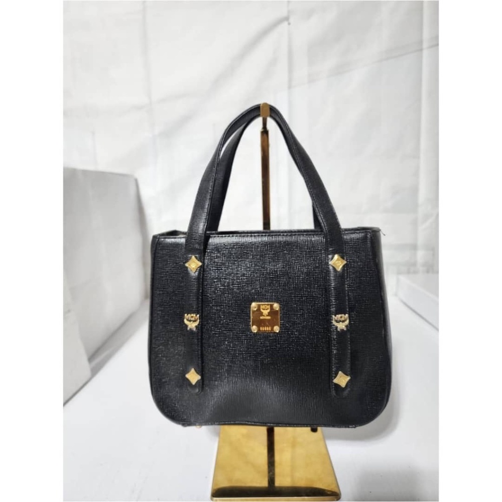 Authentic MCM Vintage Small Tote Bag Black